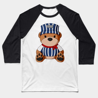 Train Conductor Teddy Bear Baseball T-Shirt